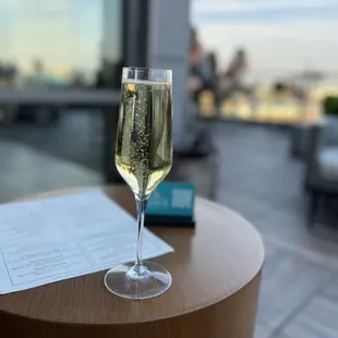 a glass of champagne