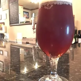 Having an Olde Hickory Ruby, cheers