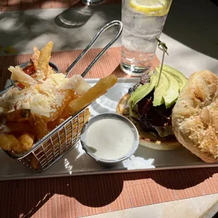Green Chile cheeseburger with truffle fries