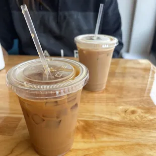 two cups of iced coffee