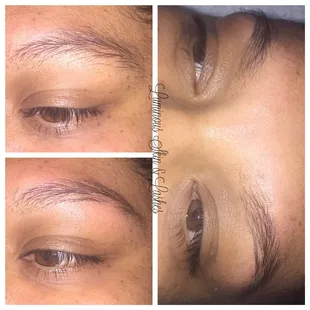 Brow before and after.