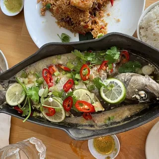 STEAMED FISH WITH LIME AND HERBS