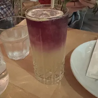 Butter fly pea yuzu soda