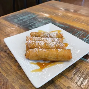 Apple and cream cheese dessert lumpia.