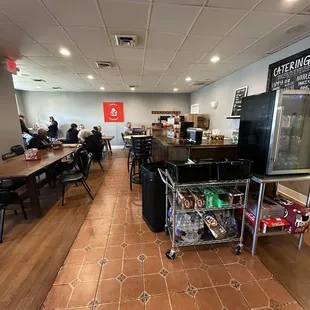 the inside of a restaurant