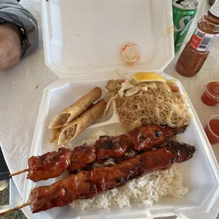 BBQ Chicken with pancit