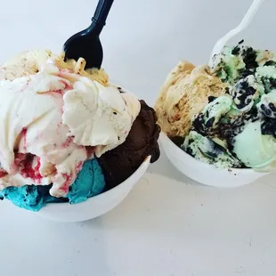 two bowls of ice cream