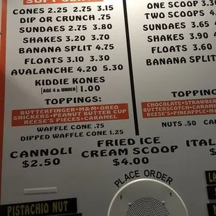 Drive thru menu