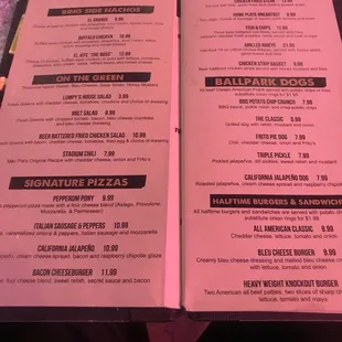 menu and prices