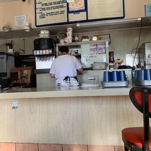 a man preparing food
