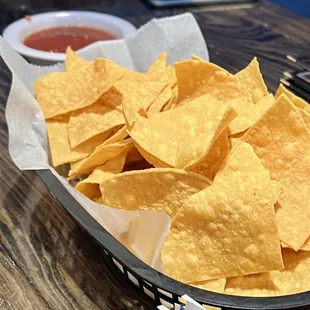 Tortilla chips and salsa.