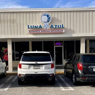 Outside of the restaurant.