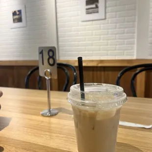 Lavender chai iced latte w oat milk :)