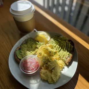 Friend ordered scrambled eggs and avocado toast - nothing to phone home about. Literally just avocado on their bread.