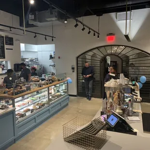 The bakery (L) and cappuccino (R) stations