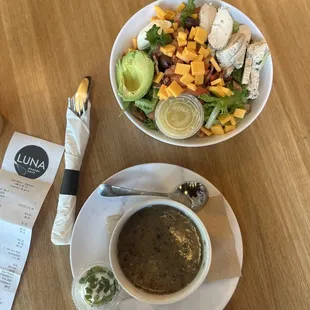 Soup of the day with a Cobb salad! Yum!