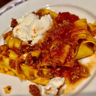 3rd course wild boar Ragu over pappardelle