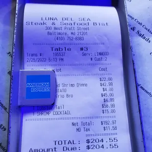 the receipt