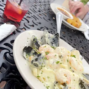 Seafood Alfredo Fettuccine