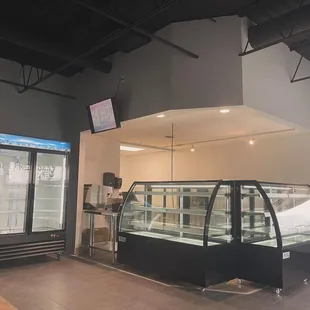 the inside of a deli shop