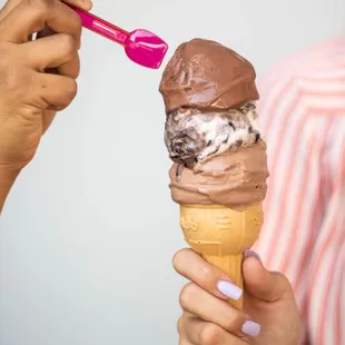 Gianduia, Cookies Black, and Chocolate Gelato