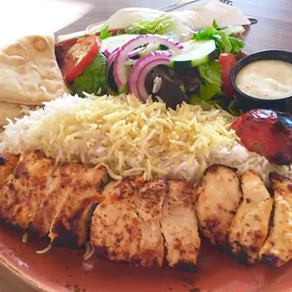 Flat Cut Chicken Kabob Plate