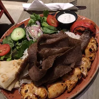 Chicken Kabob & Gyro Meat Plate
