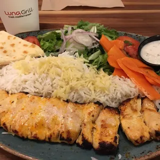 Flat Cut Chicken Kabob Plate