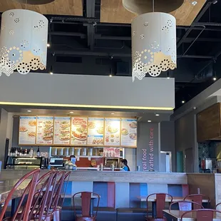 Menu is light and bright; order and prepay at counter