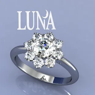 Snowflake engagement ring.