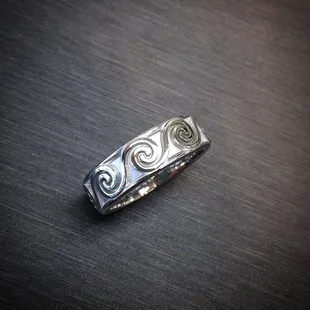 Celtic Wave design wedding band