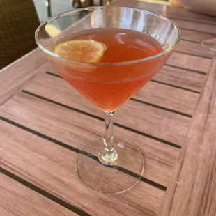 a close up of a cocktail in a glass