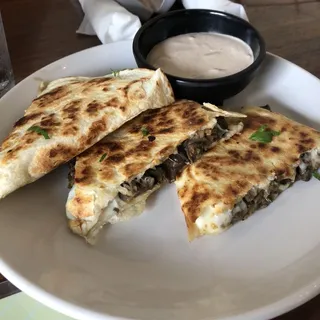 Mushroom Poblano Quesadilla