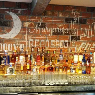 Full service bar filled with top shelf tequilas and mezcals