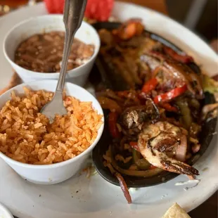 My hubby loved the shrimp and steak fajitas