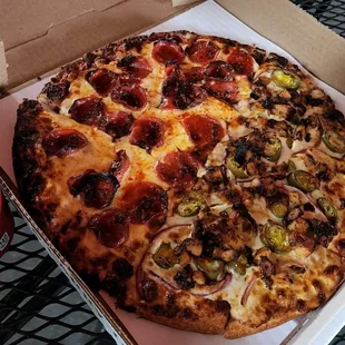 Best ever pizza I ask made half and half the made it both flavors are really ver good thanks