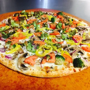 All veg Lunar Garden pizza