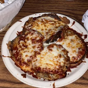 Half order of eggplant Parmesan. HALF. ORDER.
