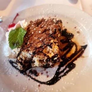 a piece of dessert on a plate