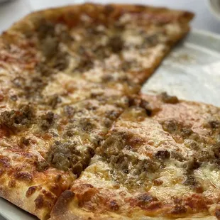 two slices of pizza on a plate