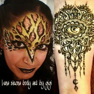 Beautiful face painting and henna