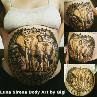 Belly henna! A temporary body stain