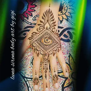 Traditional eye for protection henna