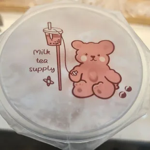 Coconut Milk Tea with Strawberry Popping Boba