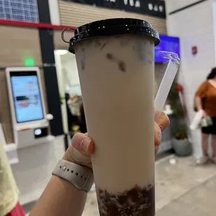 Milk tea with crystal boba