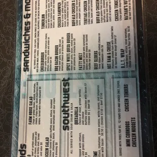 Really good menu for a bowl alley.