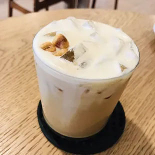 Korean Sweet Corn Latte(Love this drink and the cold foam on top with corn crumbles)