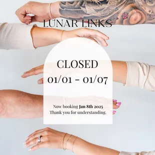 Closed for holiday vacation.