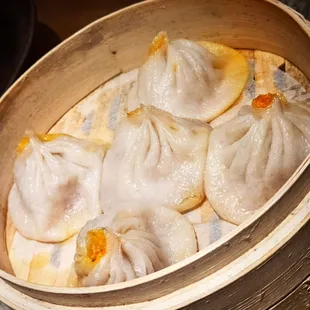 Crab steam buns, skins pretty thin.