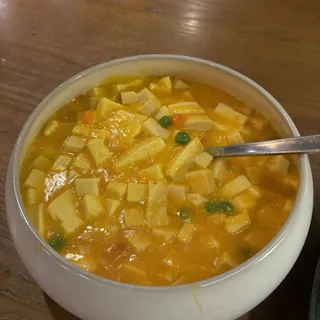 Salted Egg Yolk Tofu Soup